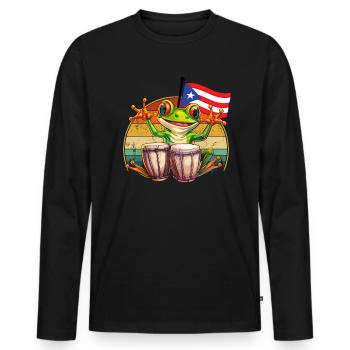 Puerto rican coqui frog taino - Männer Premium Bio Langarmshirt - Schwarz - Vorne - Nico (187cm)