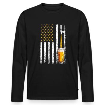 Crafbeer american flag, brewing - Männer Premium Bio Langarmshirt - Schwarz - Vorne - Nico (187cm)