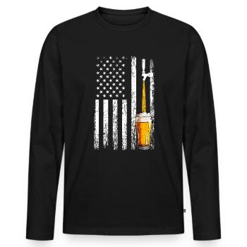 Crafbeer american flag, brewing - Männer Premium Bio Langarmshirt - Schwarz - Vorne - Nico (187cm)