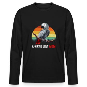 african grey parrot - Männer Premium Bio Langarmshirt - Schwarz - Vorne - Nico (187cm)