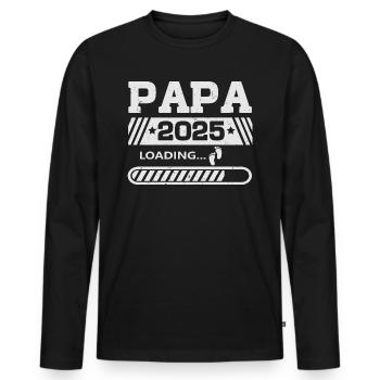 Papa 2025 loading - Männer Premium Bio Langarmshirt - Schwarz - Vorne - Nico (187cm)