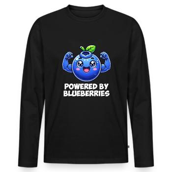 blueberry whisperer, blueberry - Männer Premium Bio Langarmshirt - Schwarz - Vorne - Nico (187cm)