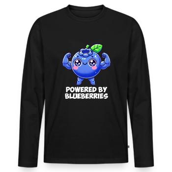 blueberry whisperer, blueberry - Männer Premium Bio Langarmshirt - Schwarz - Vorne - Nico (187cm)