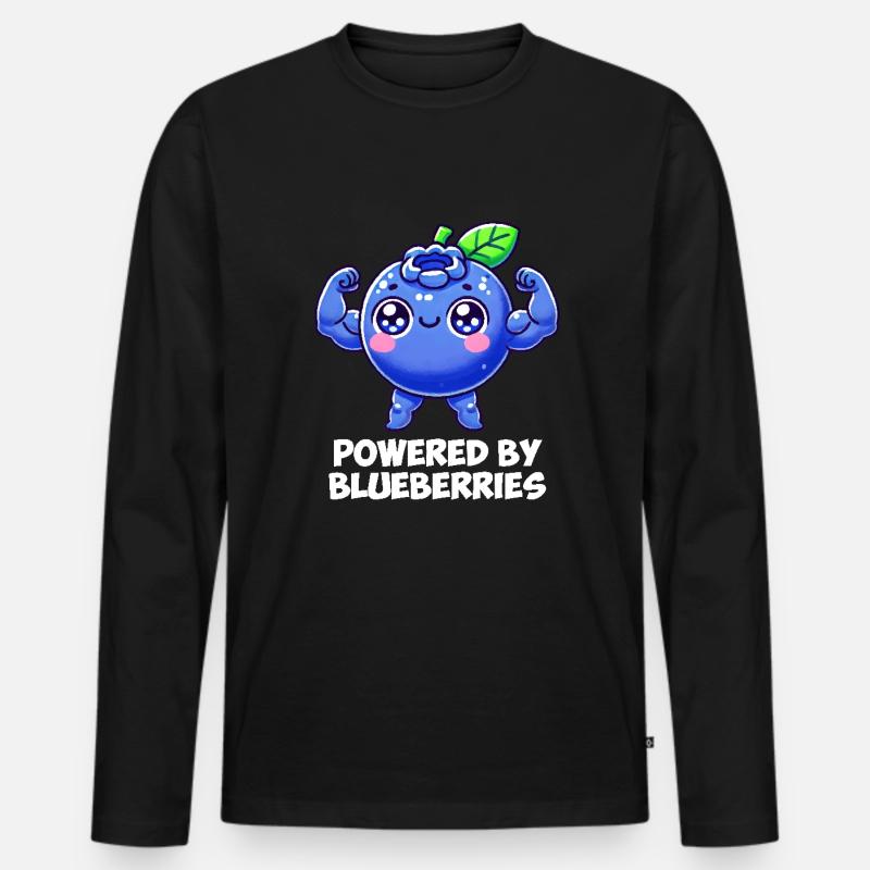 blueberry whisperer, blueberry - Männer Premium Bio Langarmshirt - Schwarz