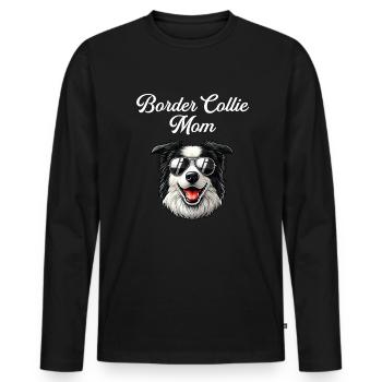 vintage Border Collie Dog - Männer Premium Bio Langarmshirt - Schwarz - Vorne - Nico (187cm)