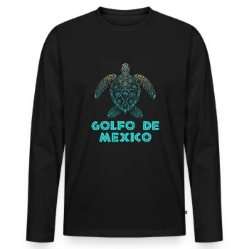 golfo de mexico - Männer Premium Bio Langarmshirt - Schwarz - Vorne - Nico (187cm)