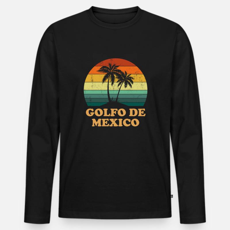 golfo de mexico - Männer Premium Bio Langarmshirt - Schwarz