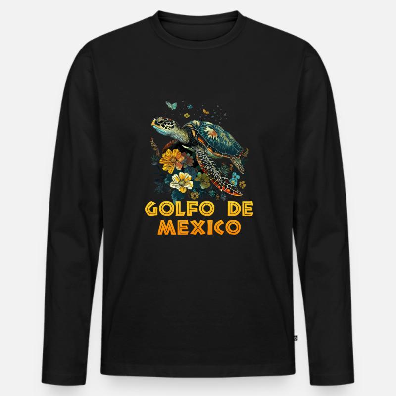 golfo de mexico - Männer Premium Bio Langarmshirt - Schwarz