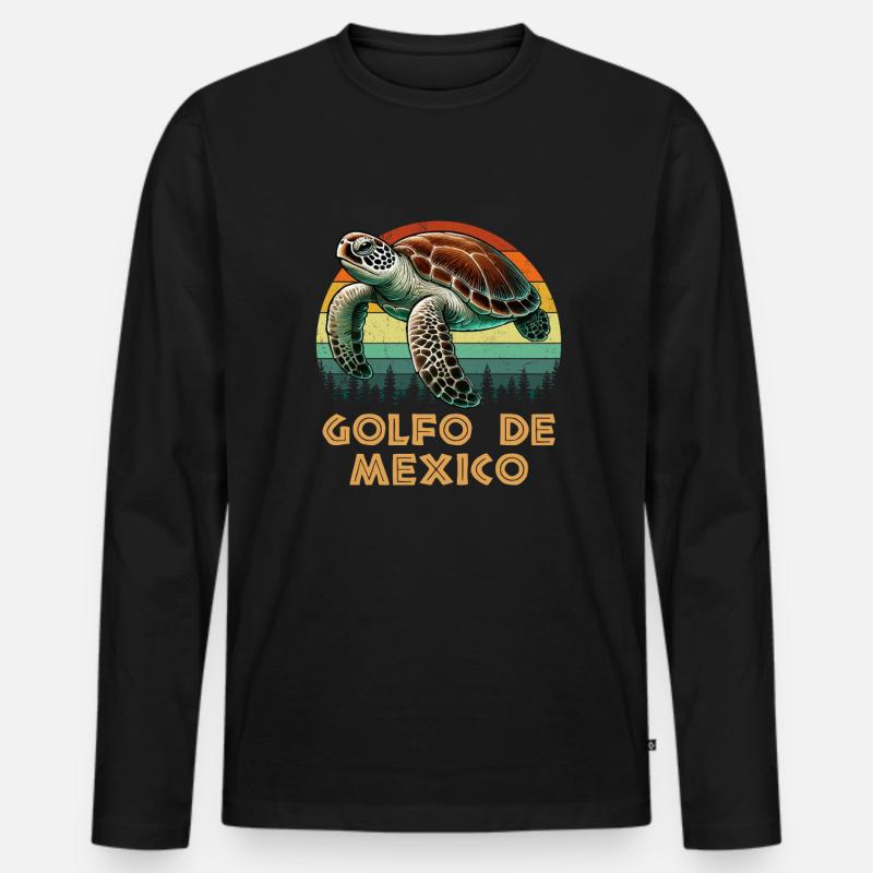golfo de mexico - Männer Premium Bio Langarmshirt - Schwarz