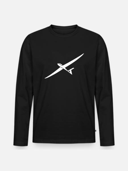 Sailplane Glider Aviation - Männer Premium Bio Langarmshirt - Schwarz