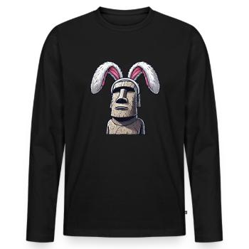 Easter island moai, Isla de Pascua easter island - Männer Premium Bio Langarmshirt - Schwarz - Vorne - Nico (187cm)