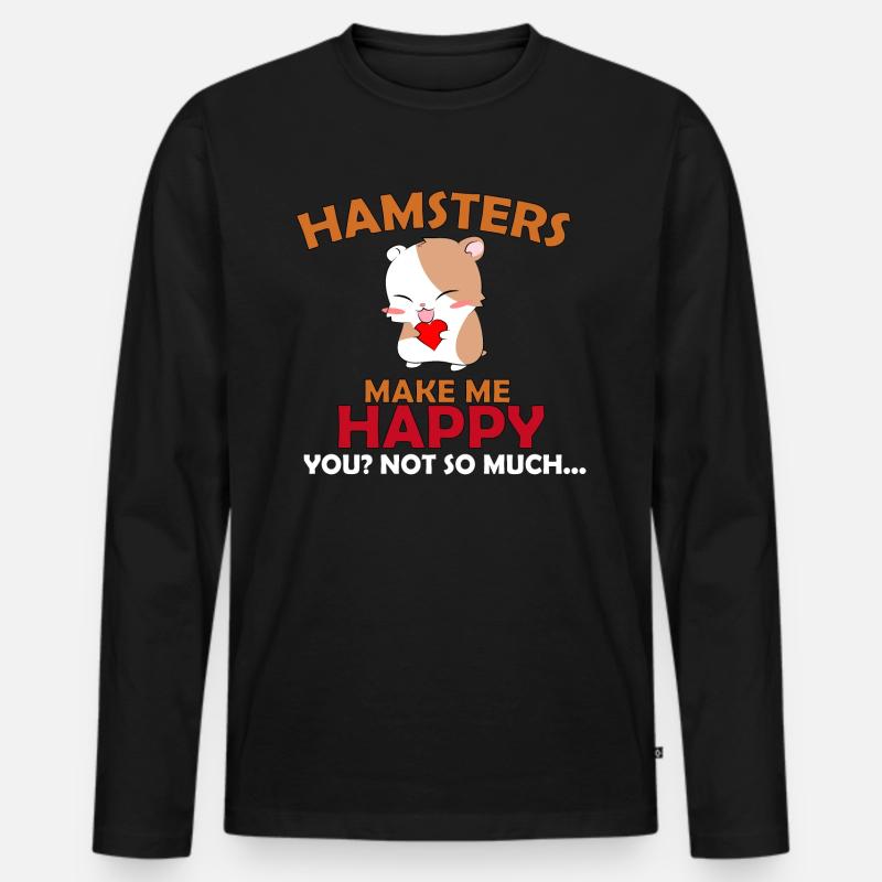 Hamster - Männer Premium Bio Langarmshirt - Schwarz