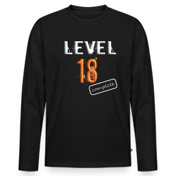 18th birthday gamer birthday gift - Men's Premium Organic Long Sleeve Shirt - black - Front - Nico (187cm)