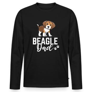 beagle dad - papa - Vater - Männer Premium Bio Langarmshirt - Schwarz - Vorne - Nico (187cm)