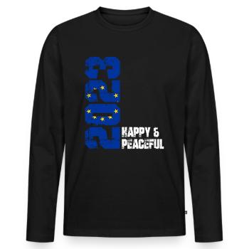 Freedom for All Humanity - Men's Premium Organic Long Sleeve Shirt - black - Front - Nico (187cm)
