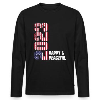 Freedom for All Humanity - Men's Premium Organic Long Sleeve Shirt - black - Front - Nico (187cm)