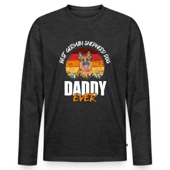 German Shepherd - Men's Premium Organic Long Sleeve Shirt - heather anthracite - Front - Nico (187cm)