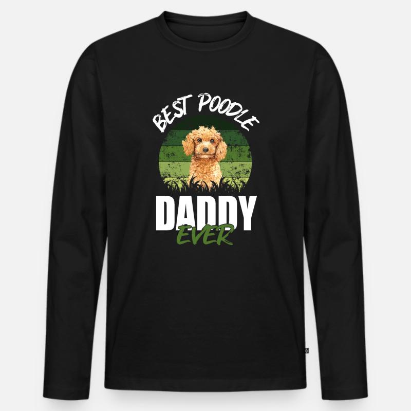 Pudel - Männer Premium Bio Langarmshirt - Schwarz