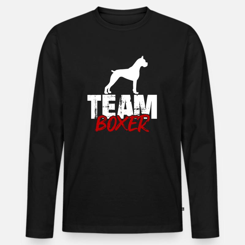 Team Boxer - Männer Premium Bio Langarmshirt - Schwarz