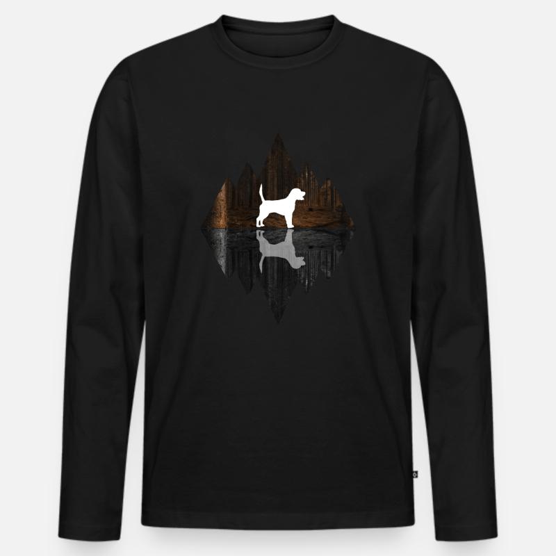 Ich liebe meinen Beagle - Männer Premium Bio Langarmshirt - Schwarz