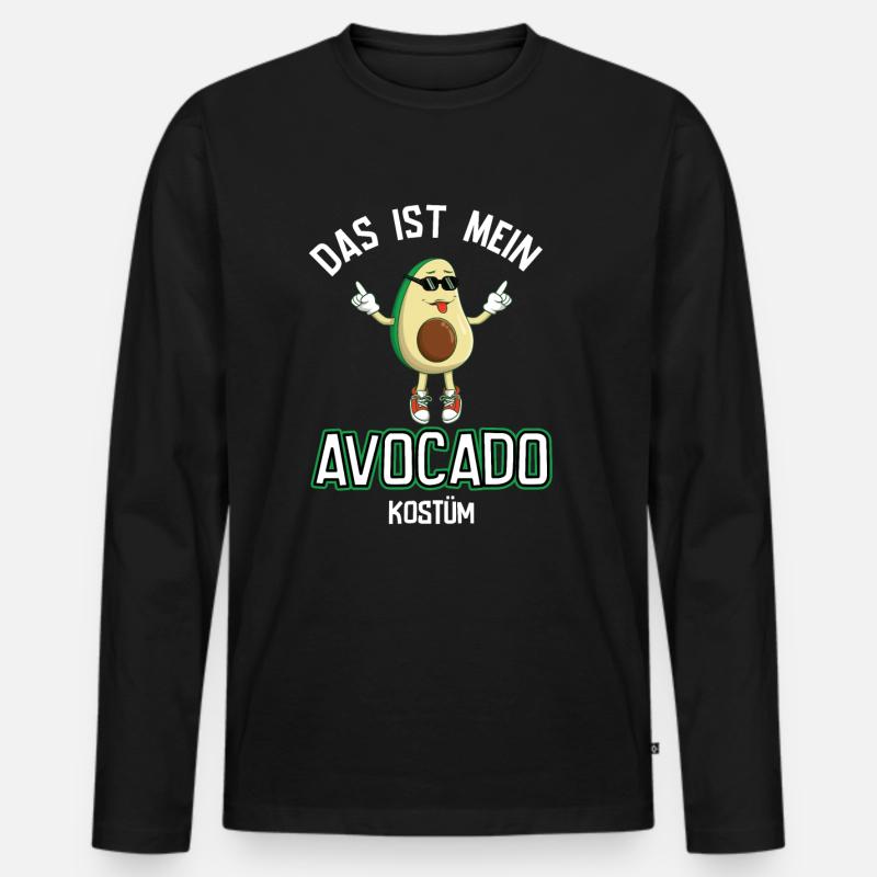 Karneval Kostüm Avocado - Männer Premium Bio Langarmshirt - Schwarz