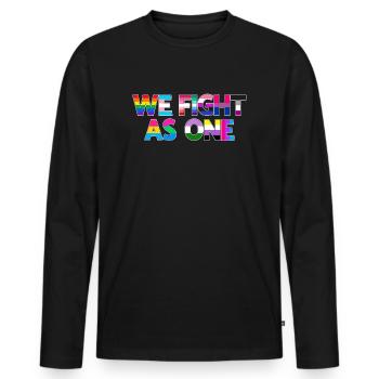 Pride, wir kämpfen als Einheit - Männer Premium Bio Langarmshirt - Schwarz - Vorne - Nico (187cm)