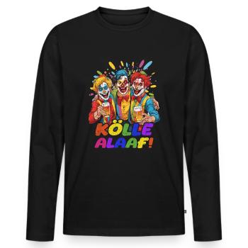 Karneval Eskalation Köln Kostüm Kölsch Bier Party - Männer Premium Bio Langarmshirt - Schwarz - Vorne - Nico (187cm)