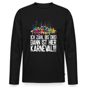Köln Kölle Karneval Gebützt Kölle Alaaf Jeck Party - Männer Premium Bio Langarmshirt - Schwarz - Vorne - Nico (187cm)