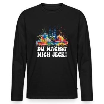 Köln Kölle Karneval Gebützt Kölle Alaaf Jeck Party - Männer Premium Bio Langarmshirt - Schwarz - Vorne - Nico (187cm)