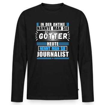 Gods in Antiquity. Today Journalist - Men's Premium Organic Long Sleeve Shirt - black - Front - Nico (187cm)