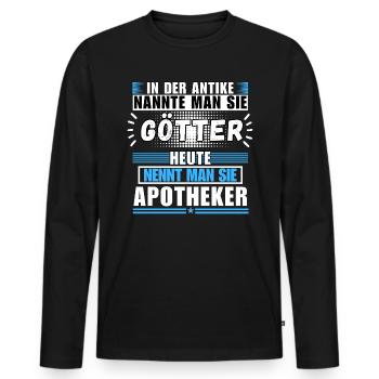 Götter in der Antike. Heute Apotheker - Männer Premium Bio Langarmshirt - Schwarz - Vorne - Nico (187cm)