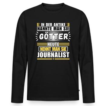 Gods in antiquity. Today a journalist - Men's Premium Organic Long Sleeve Shirt - black - Front - Nico (187cm)