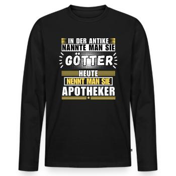 Götter in der Antike. Heute Apotheker - Männer Premium Bio Langarmshirt - Schwarz - Vorne - Nico (187cm)