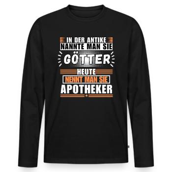 Les dieux dans l’Antiquité. Aujourd’hui pharmacien - T-shirt manches longues Premium bio Homme - noir - Devant - Nico (187cm)