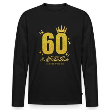 Vintage 1964 Born Limited Edition - Men's Premium Organic Long Sleeve Shirt - black - Front - Nico (187cm)