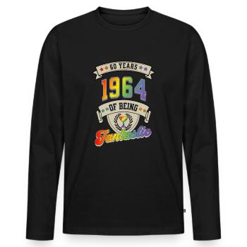 Vintage 1964 Geboren Limitierte Auflage - Männer Premium Bio Langarmshirt - Schwarz - Vorne - Nico (187cm)