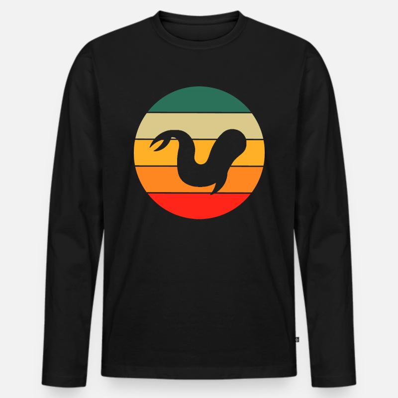 Retro Beluga Wal - Männer Premium Bio Langarmshirt - Schwarz