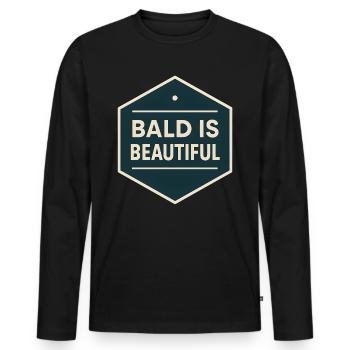 Men's Bald Gift Idea Bald Is Beautiful - Men's Premium Organic Long Sleeve Shirt - black - Front - Nico (187cm)