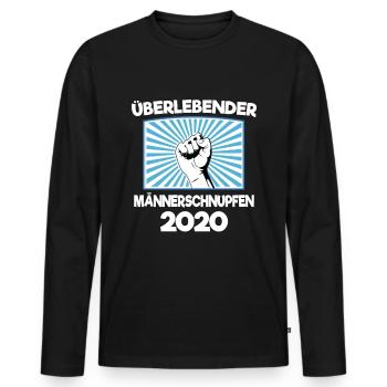 Überlebender Männerschnupfen 2020 Lustig Scherz - Männer Premium Bio Langarmshirt - Schwarz - Vorne - Nico (187cm)