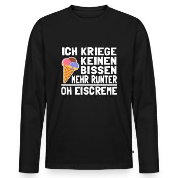 Oh Eis Eiscreme Kinder Geburtstag lustig Spruch - Männer Premium Bio Langarmshirt - Schwarz - Vorne - Nico (187cm)