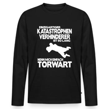 Fußball Torhüter Torwart Geschenk Spruch Shirt - Männer Premium Bio Langarmshirt - Schwarz - Vorne - Nico (187cm)