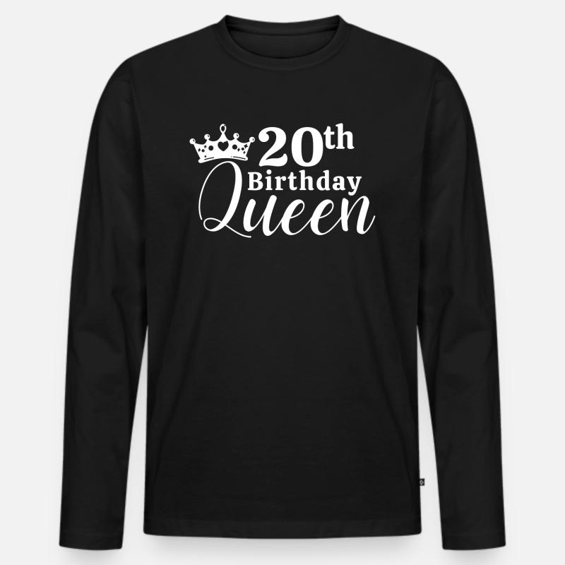 20. Geburtstag - Männer Premium Bio Langarmshirt - Schwarz