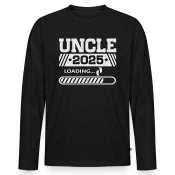 Onkel 2025 loading - Männer Premium Bio Langarmshirt - Schwarz - Vorne - Nico (187cm)