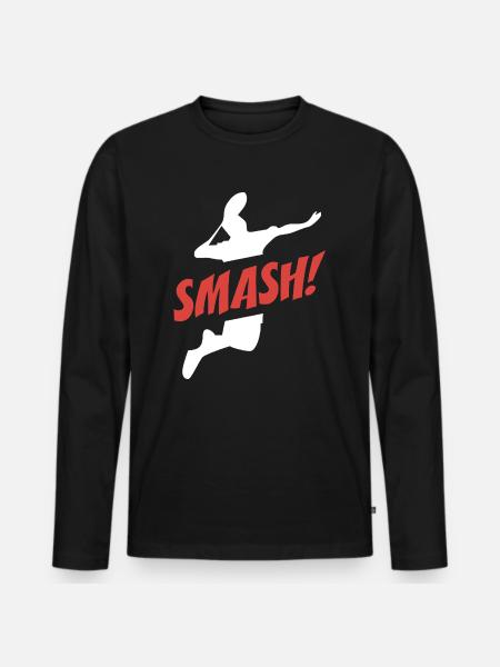 Smash Badminton - Men's Premium Organic Long Sleeve Shirt - black