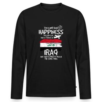 Irak - T-shirt manches longues Premium bio Homme - noir - Devant - Nico (187cm)