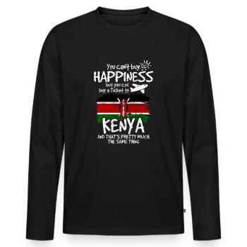 Kenya - Men's Premium Organic Long Sleeve Shirt - black - Front - Nico (187cm)