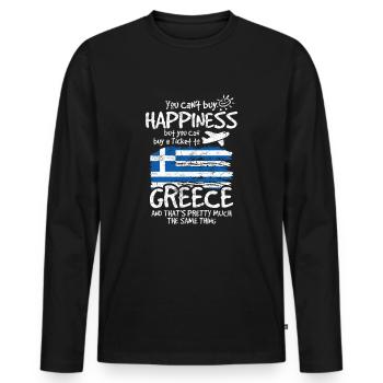 Greece - Men's Premium Organic Long Sleeve Shirt - black - Front - Nico (187cm)