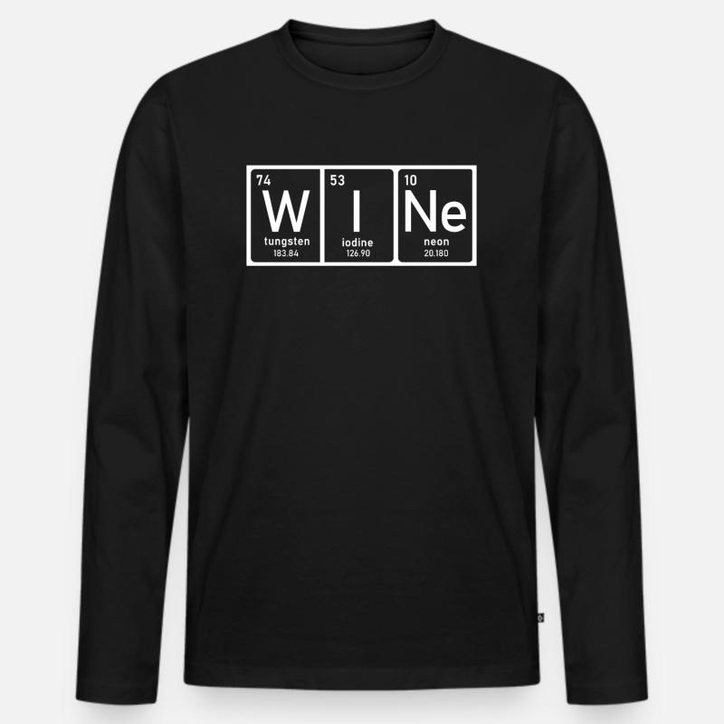 Wein - Männer Premium Bio Langarmshirt - Schwarz