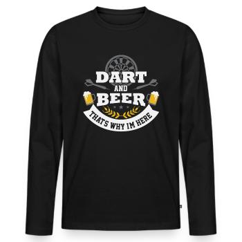 Dart - Männer Premium Bio Langarmshirt - Schwarz - Vorne - Nico (187cm)