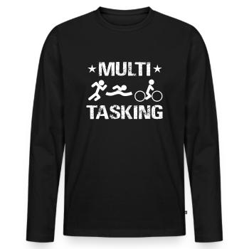 Triathlon - Men's Premium Organic Long Sleeve Shirt - black - Front - Nico (187cm)
